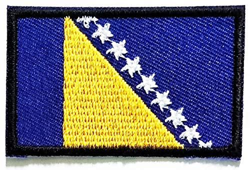 Nipitshop Patches Mini Bosnia and Herzegovina Country Flag Patch National Flag World Flags Embroidered Patch for Clothes Backpacks T-Shirt Jeans Skirt Vests Scarf Hat Bag or Gift Set