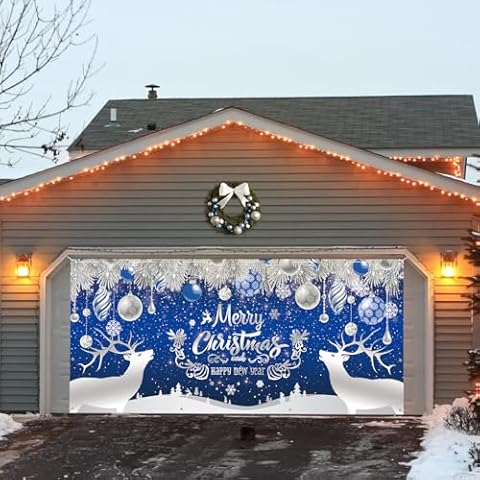 Trgowaul Christmas Garage Door Banner Cover