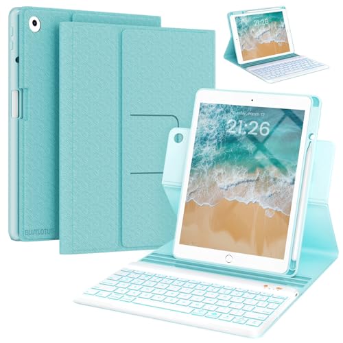 iPad 9.7 inch 5th 6th Generation Case with Keyboard,360° Rotatable iPad Air 2 Keyboard Case with Pencil Holder(2018/2017/2014),7