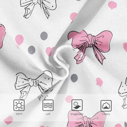 Wusikd Pink Bows Grey Polka Girls' Underwear Cotton Girls Briefs Soft Toddler Underwear 2T3