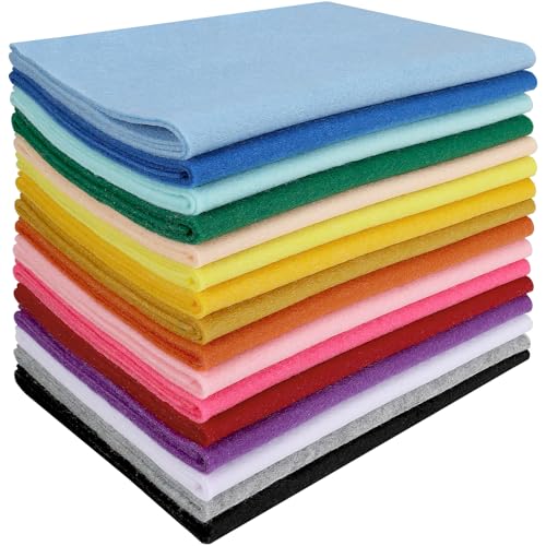 16 Pcs 8"x35" Felt Fabric Sheets, Assorted Colors Soft Felt Sheet...