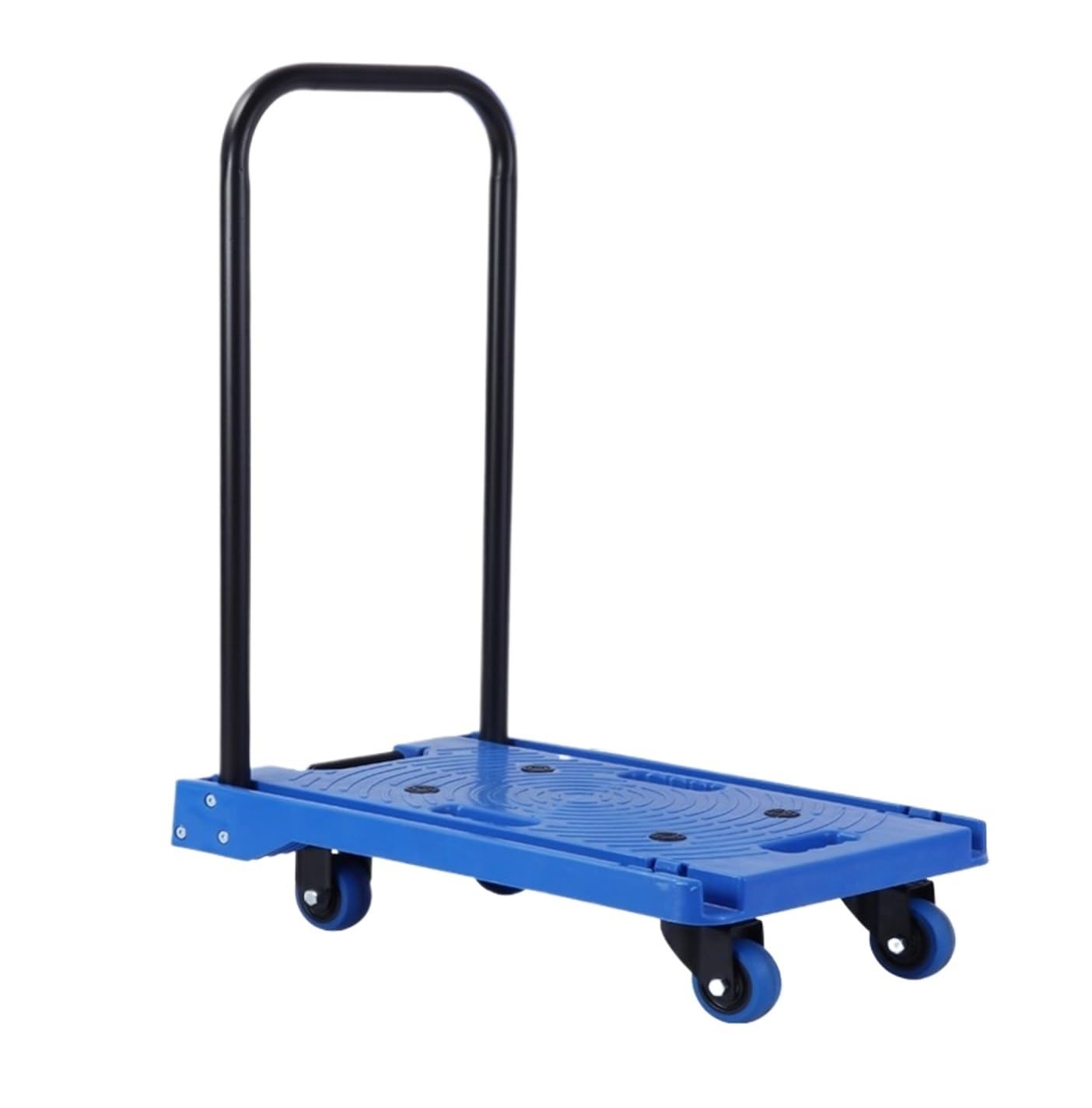 Garage Trolley Platform Truck Folding Push Cart Flatbed Dolly With Wheels Platform Hand Truck(Blue)