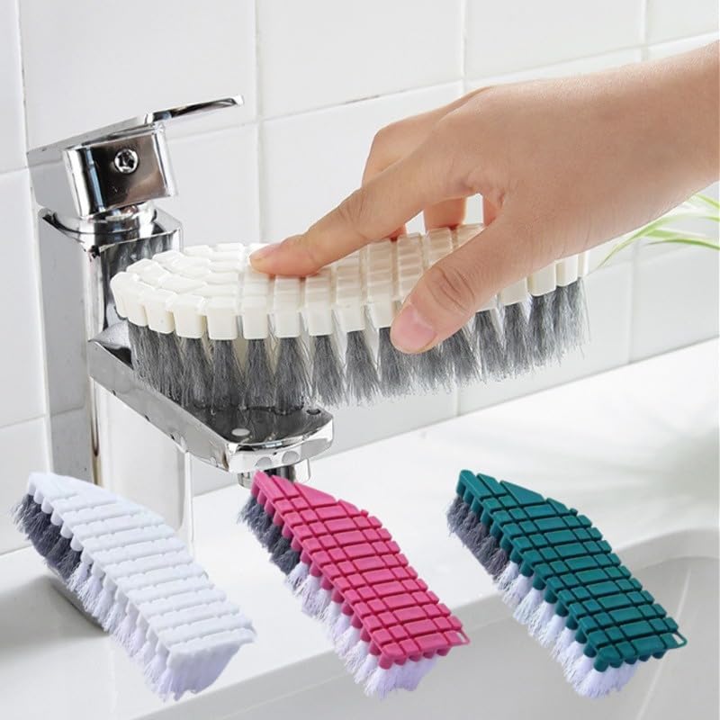 1PC ​Flexible Multi-Surface Cleaning Brush - for Grout, Sinks, Bathtubs & Tiles, Soft Bristles Reaches Corners, Non-Scratch Surface Safe​, Pink