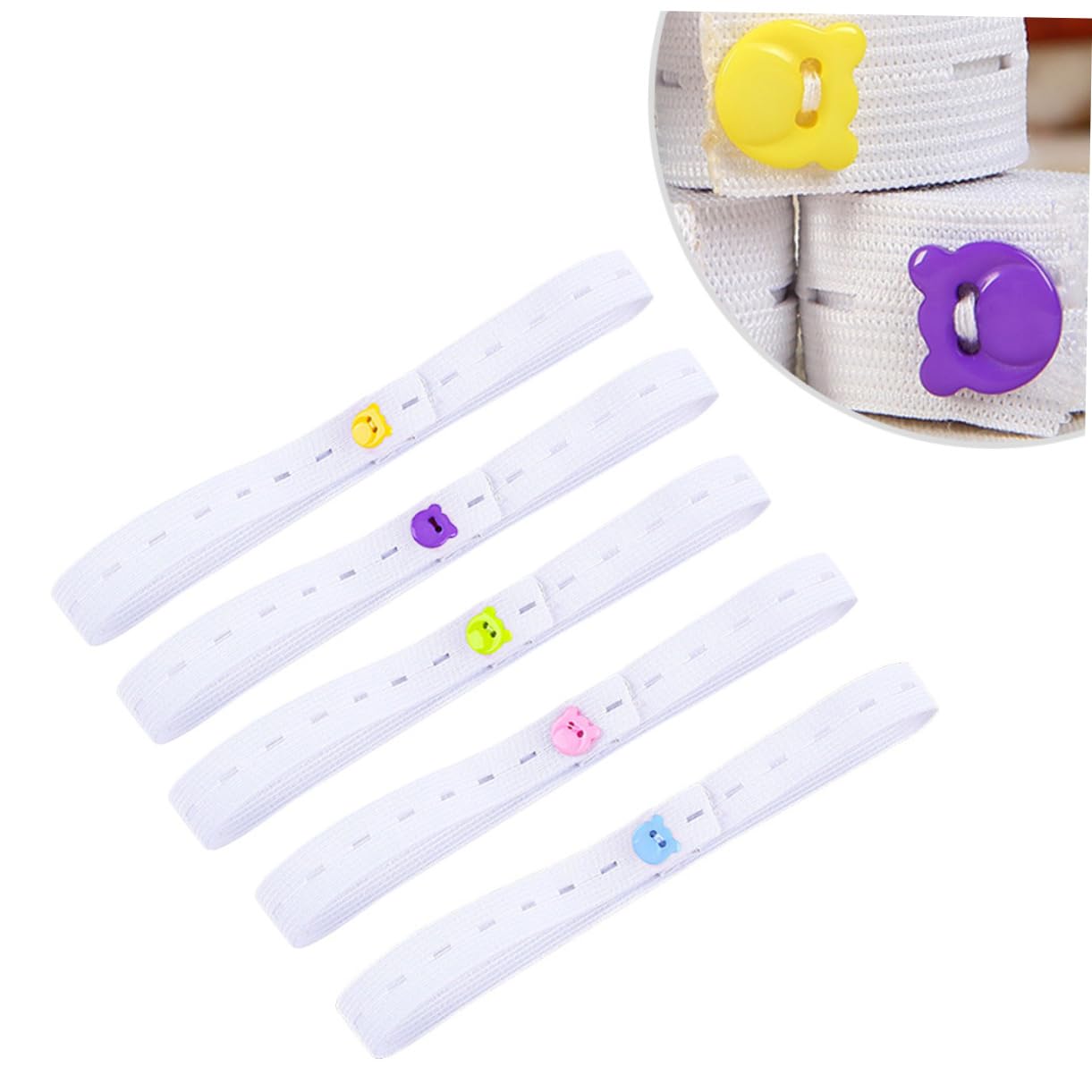 20pcs Boy Girl Diaper Tape Adjustable Nappy Fixing with Elastic Diaper Strips Fasteners Soft Comfortable for Random Colors