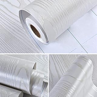Hode White Wood Furniture Stickers Self Adhesive Vinyl Film Sticky Back Plastic Roll for Doors Tables Waterproof Wood Effect 40×200cm