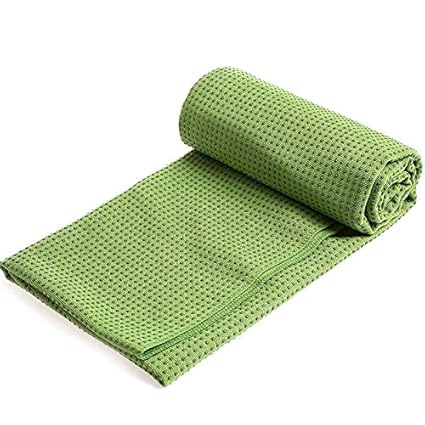 Anself Yoga Towel Nonslip Mat-Sized Soft Absorbent Microfiber Blanket Hot Yoga Pilates Foldable Washable for Gym Class Office Picnic