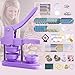 Freeingbag 58mm (2.25 in) Installation-Free DIY Button Maker Machine, Button Badge Press with 100pcs Supplies + Circle Cutter + Protection Set & Button Maker Color Film (Purple, 2.25 inch / 58mm)
