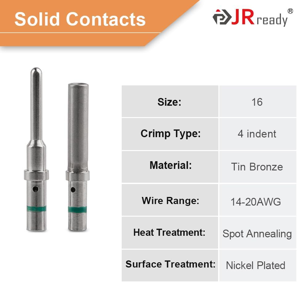 JRready ST6116 DT Connector 8 Pin Gray Waterproof Electrical Wire Connector Plug Receptacle with Solid Contact and Seal Plug,3 Sets
