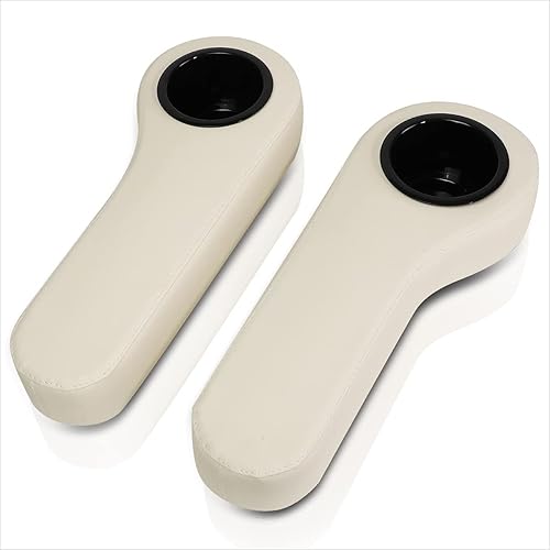 1 cojín para reposabrazos de asiento trasero marrón + portavasos compatible con carritos de golf YamahaClub CarEzgo