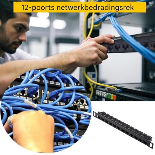 Panneau de brassage 12 ports non blindé CAT6 pour câblage d'usine