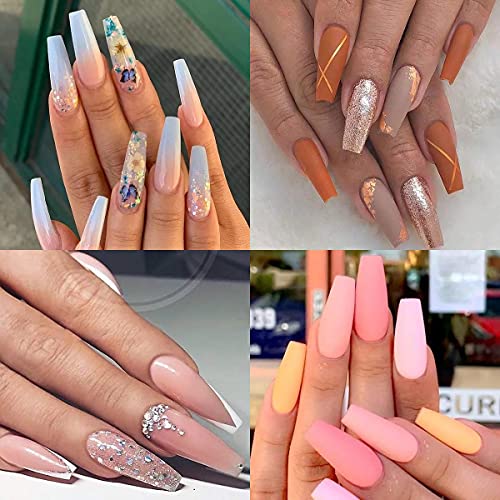 500Pcs Clear Coffin Nails Tips - Short Nails Tips For Acrylic Nails Professional, Half Cover Fake Nails,10 Size Ballerina Nail Tips False Nails French Nail Tips #TOP5