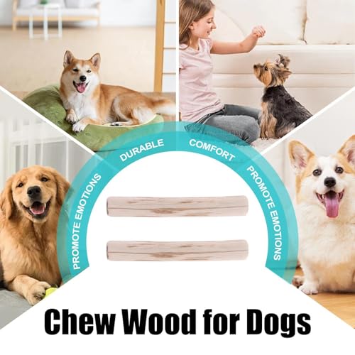Hundekauartikel aus Kaffeeholz, 2er- Pack Hundeknochenstäbchen, natürliche, schwere Kausnacks zum Zahnen zur Bewegungsanreicherung beim Spielen im Freien für Welpen-4
