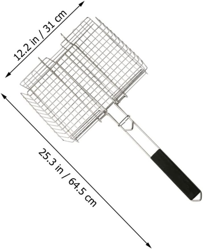 Stainless Steel Bbq Grill Rack Durable Outdoor Fish and Vegetable Grilling Tool Space-saving Design and Heat Resistant for Camping and Backyard Use