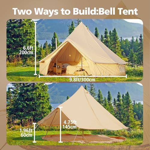 Carpa Bell de Lona para Camping 4 Personas Resistente miniatura 5