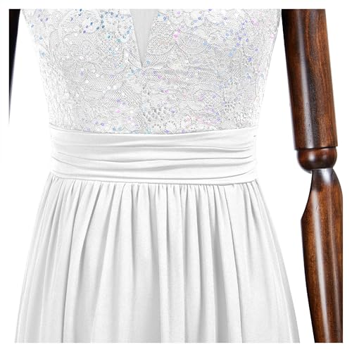 Image of Miusol Women's Vintage V-Neck Sequined Split Formal Evening Maxi Dress