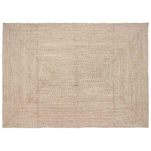 Tonture Alfombra marrón 200 x 290 cm algodón yute, corredor tejido moderno para sala de estar, dormitorio, comedor, pasillo, elegante decoración de suelo para uso en interiores