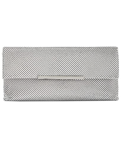 I.N.C. International Concepts I.N.C. Hether Shiny Mesh Clutch Silver