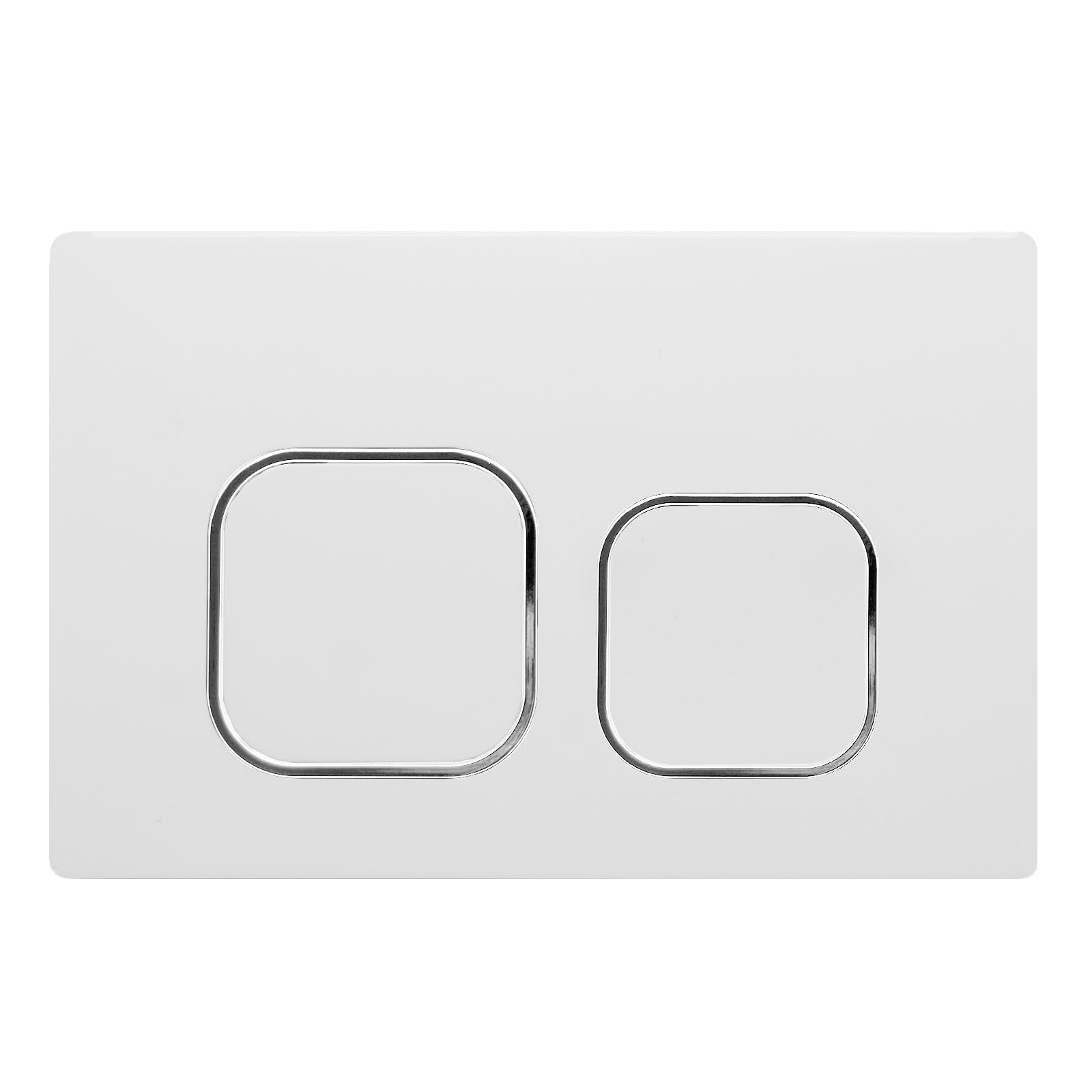 Plaque de Commande WC, Compatible avec Geberit Sigma, UP300&UP320, Dimensions 243×162 mm, Équipée d'un Set de Leviers de Chasse et d'un Cadre d'Installation.(Blanc & Chrome)