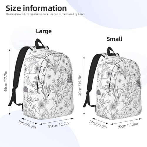 BREAUX Flowering Herbs and Herbaceous Plants Canvas Casual Lightweight Duffel Bag, Fashion Duffel Bag, Unisex Travel Backpack4