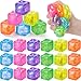 Gemscream 24 Pack Glitter Stress Cube Colorful Ice Cube Mini Squeeze Stress Balls Bulk Sensory Ball for Adult , Anxiety Relief Party Favor Prize Birthday Gift Bag Stuffer