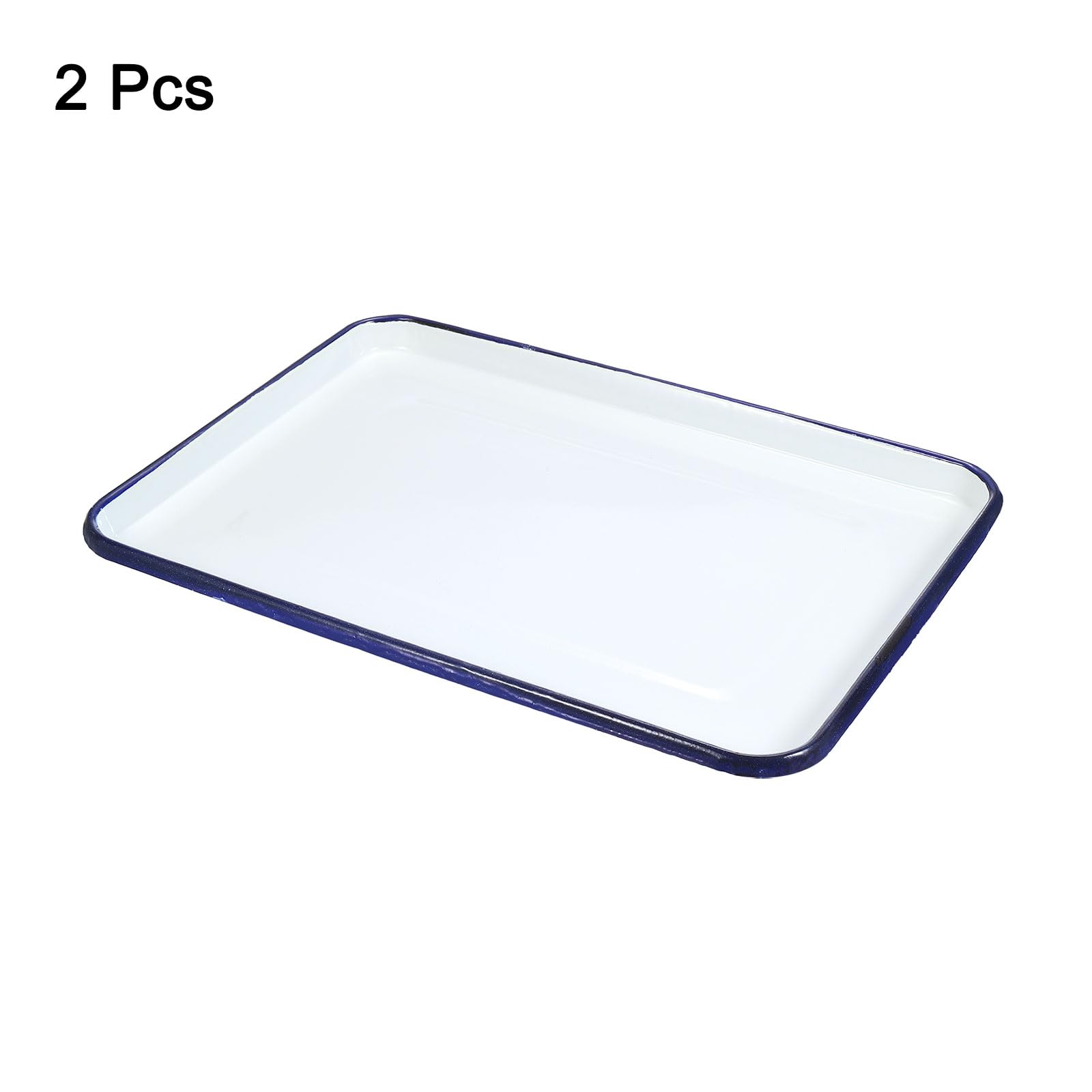 QUARKZMAN 2 Piezas Bandeja De Carnicero Paleta 15" X 11" Bandeja Rectangular De Metal con Triple Esmalte Porta Suministros De Arte para Mezcla De Colores Y Pintura