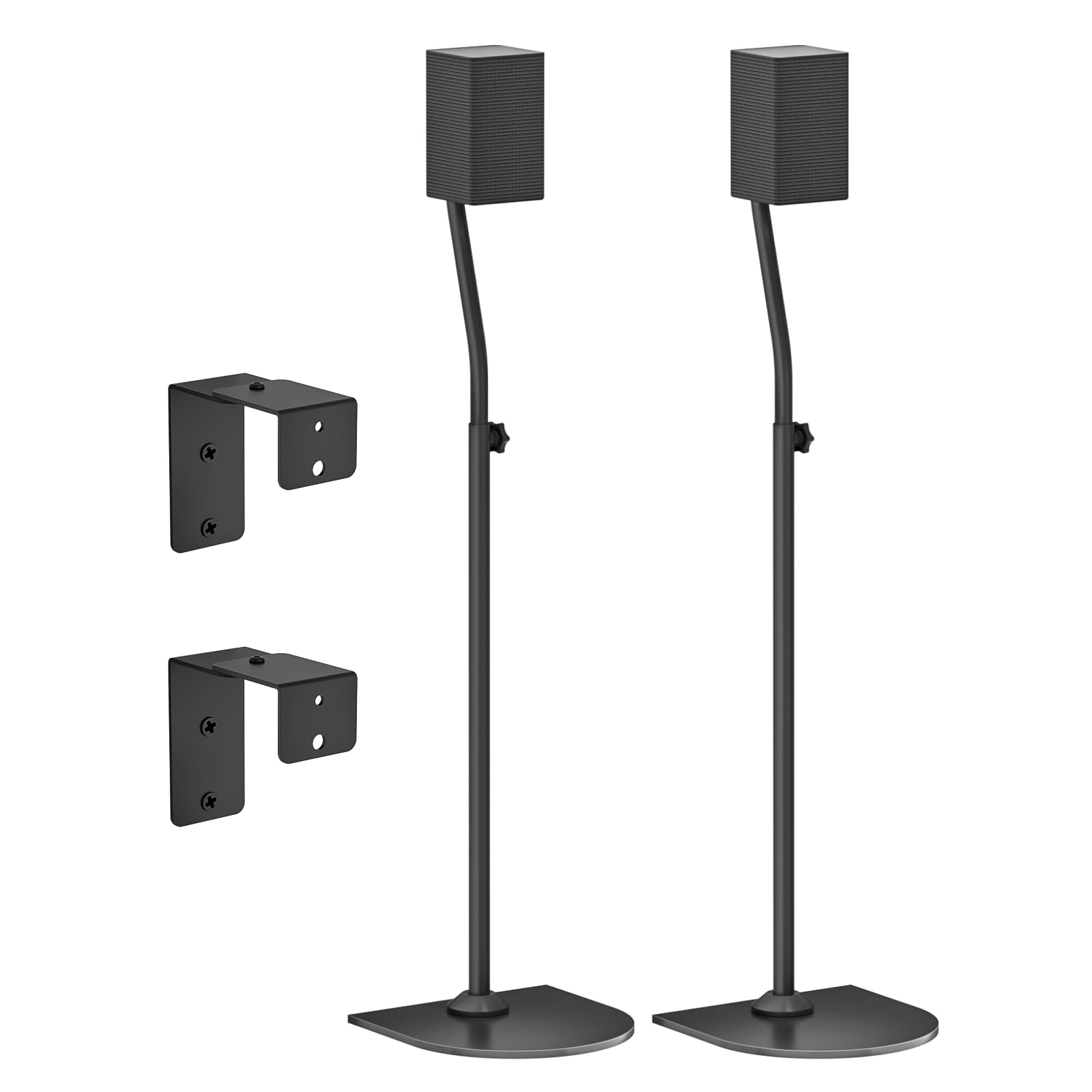 Soporte de Altavoz Regulable en Altura para Altavoces Traseros para Samsung con Soporte de Pared – Extensible de 84 cm a 107 cm para Soporte de Altavoz para Samsung con gestión de Cables, Pareja