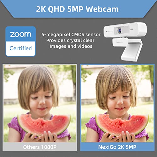 Image of Zoom Certified, NexiGo N940P (Gen 2) 2K Zoomable Webcam with Remote| Sony Starvis Sensor | 3X Zoom in and Out| Dual Stereo Microphone, for Zoom /Skype /Teams /Webex (White)
