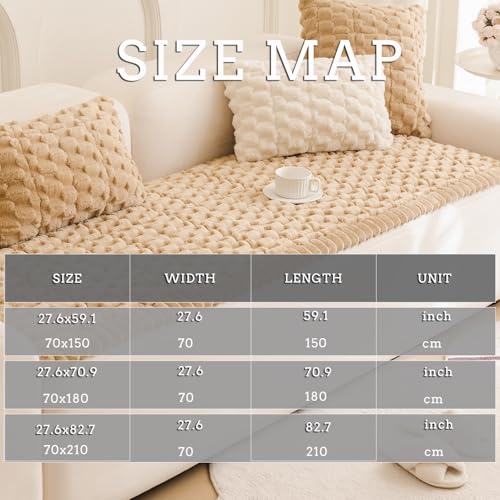 Couch Cover for Dogs Fuzzy Sofa Covers for Pet, Geometric Jacquard Coral Pet-Friendly Washable Non-Slip Sofas Slipcover Cushion Protector Pets Mat Dog Bed Mats