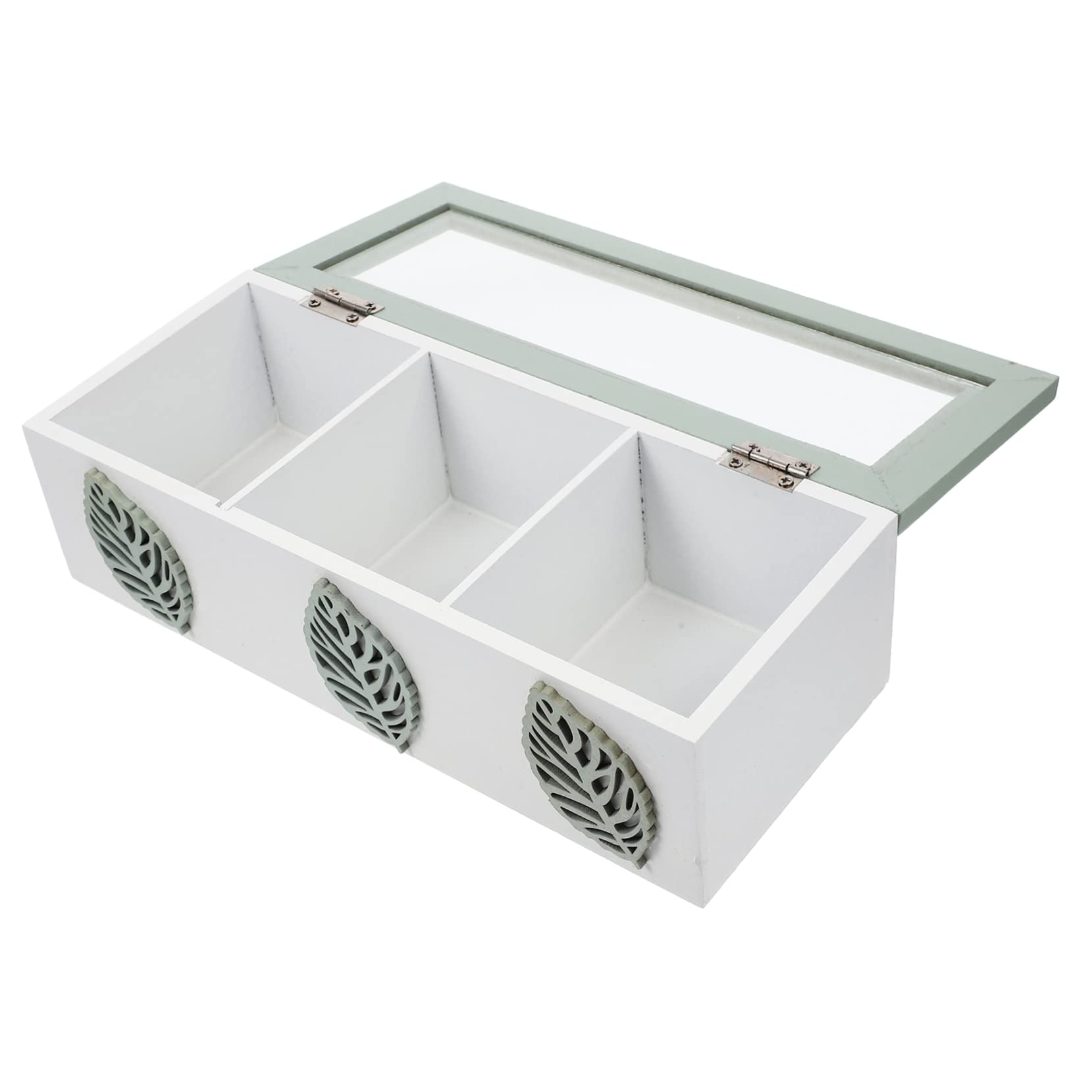 BRIGHTFUFU Wooden Tea Bag Organizer with Compartments Multi Functional Storage Box for Tea Bags and Seasoning Packets Smooth Edges for Safe Use for Home and Office