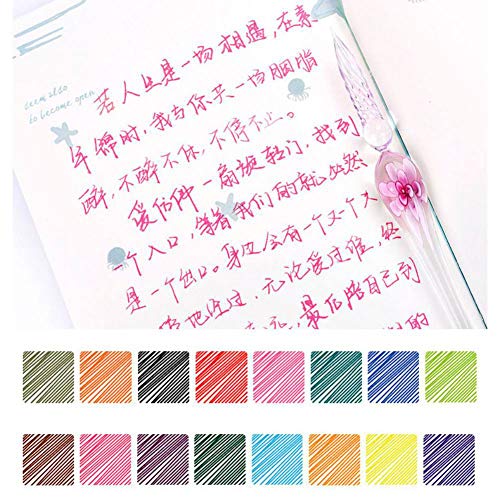 Smartcoco Crystal Glass Dip Pen Set Handmade Glass Business Present Elegant Signature Pen Ink Drawing Pen Creative Writing Tool Kit (1Dip Pen + 15ml Ink + 1 Pen Holder) - Thumbnail 5