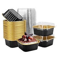 Lot De 10 Récipients Carrés En Aluminium Avec Couvercles ~ Plateaux En Aluminium Avec Couvercles