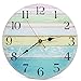 Produktbild Bestland Holz Wanduhr Vintage Retro Rustikale Land Toskana Stil Holz dekorative Runde Wand Uhr Geschenk für Zimmer (Ozean)