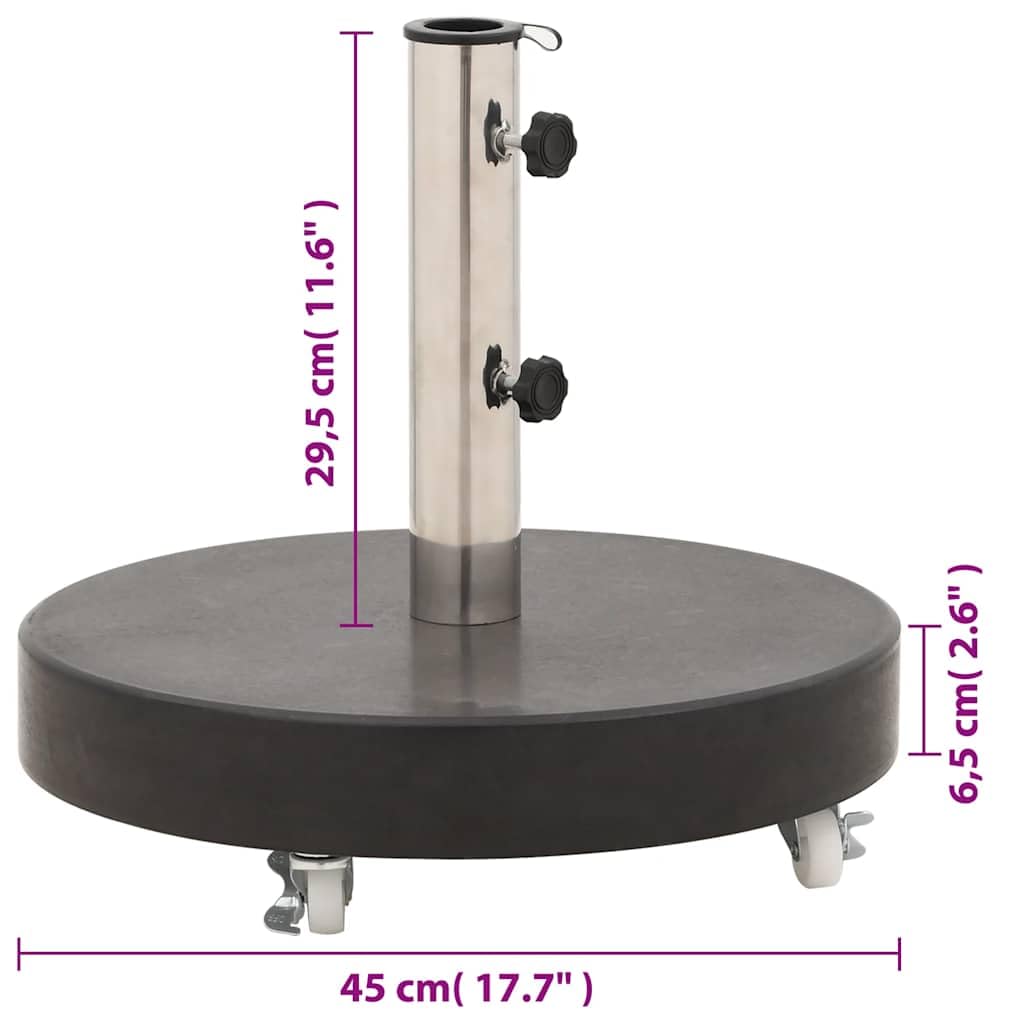 vidaXL Base per Ombrellone in Granito 30 kg Circolare Nera