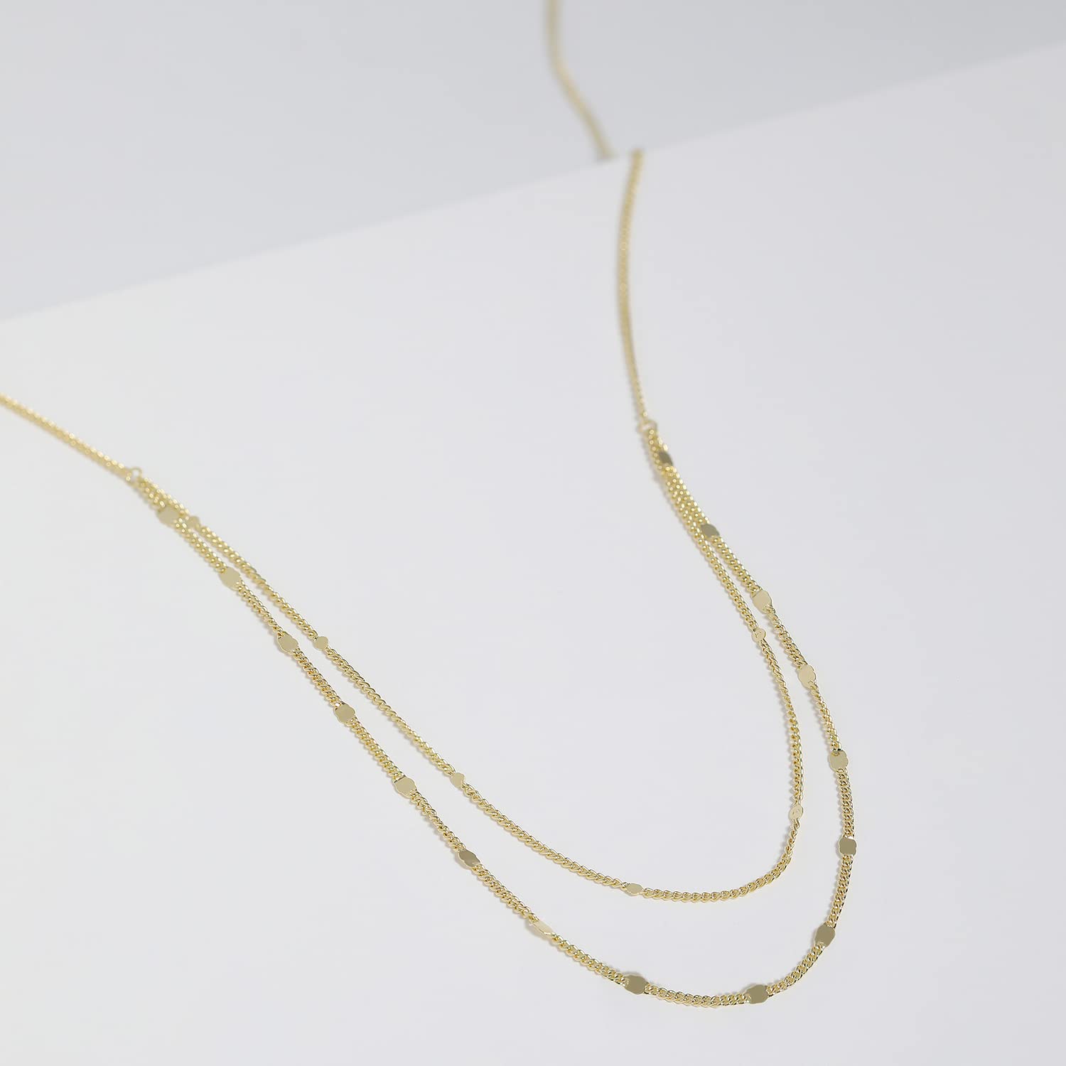 Meissa Collana a catena impilabile in argento sterling per donna Collana a strati dainty Collana girocollo in oro Regalo per la damigella d'onore, Oro rosa