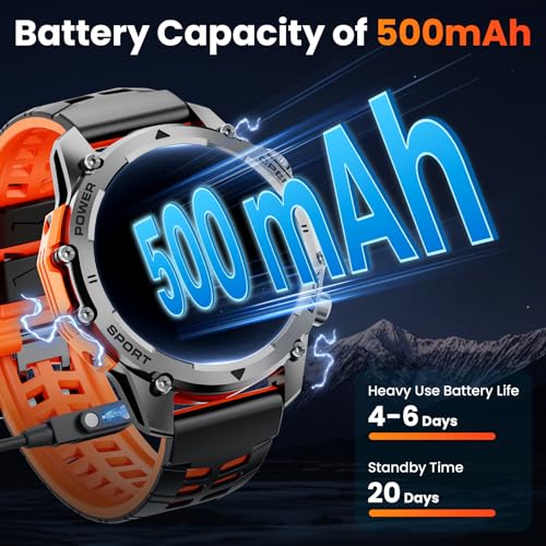 Smart Watch (Call/Notification),1.52'' Military Smart Watches for Men, Two Style Kits,Flashlight,100+Sport Modes/Heart Rate/Sleep Monitor/Pedometer, Fitness Tracker Android Phones iPhone Compatible4