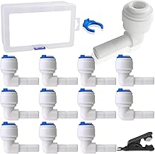 12 pezzi 1/4" connettore a gomito per tubo dell'acqua 1/4" gomito per tubo a 90 gradi Raccordo rapido per tubo dell'acqua, per sistemi ad osmosi inversa