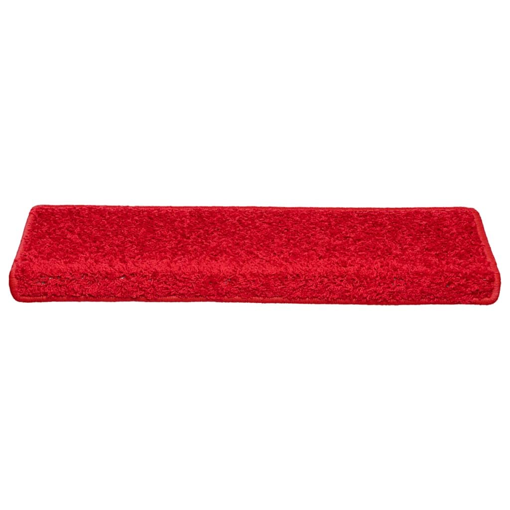 20 alfombrillas para escalones, color rojo, 65 x 21 cm, fieltro con cinta adhesiva, antideslizantes, para escaleras de madera, pasillo, entrada, diseño moderno