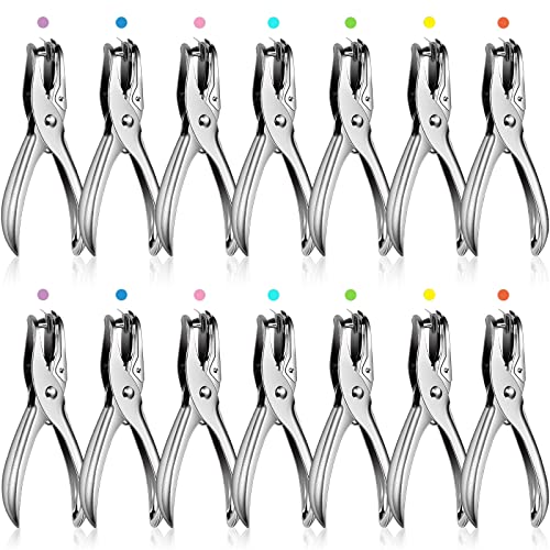 Perforatrice à 1 trou en métal argenté pour un scrapbooking créatif en lot de 24