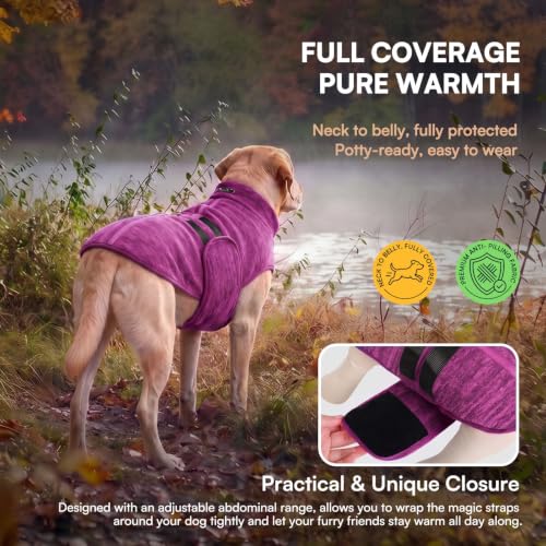Image of Queenmore Dog Sweaters for Medium Dogs, Fleece Dog Sweater with Leash Hole