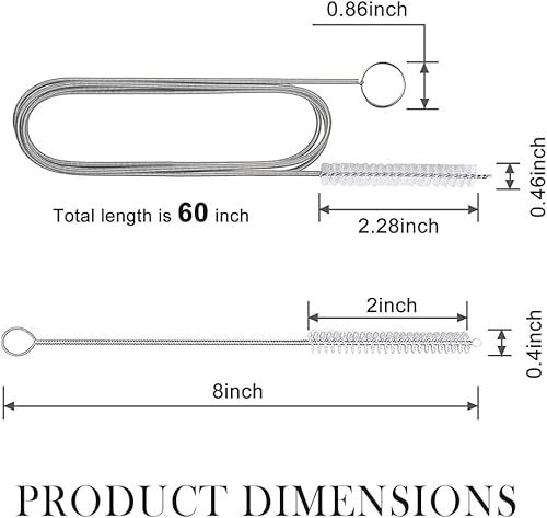 Miniatura 2 de OFBAND Herramienta de limpieza de drenaje de techo corredizo extendido de 60 pulgadas, cepillo de drenaje flexible de 90 de acero inoxidable con