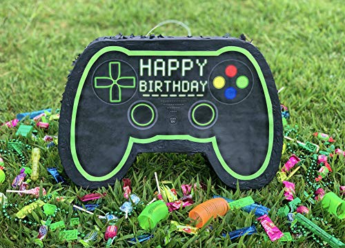 Video Game Controller Pinata (Small Stick Included) 17.5”X11”X 5” Perfect For Birthday Gamer Parties, Party Decor, Gaming Theme Parties And Other Decorations- By Jergrim #TOP5