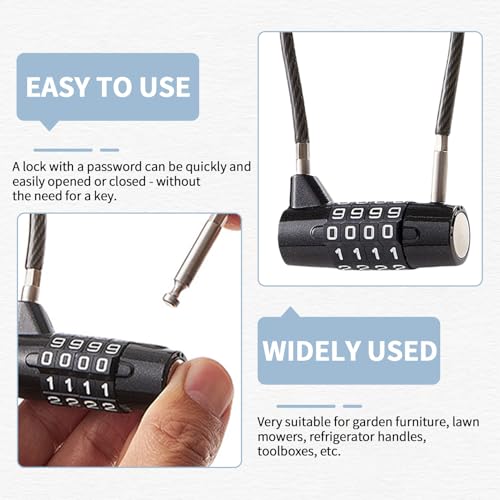 Candado Taquilla,Numerico Combinacion,Gimnasio Candados,Bicicleta Cadeados Cacifos,Pequeño Seguridad,Para Casco de Moto,Numeros,Cable Acero Con 4 Dígitos,Números,Cuerda Alambre,Impermeable Y Antirrobo - imagen 6