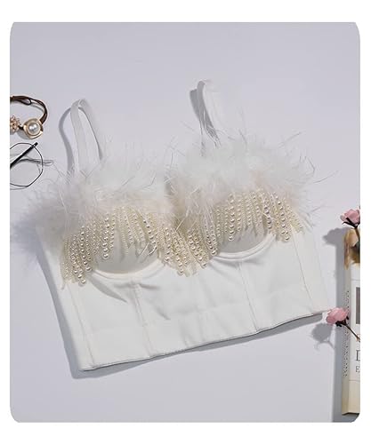 Bustiê feminino sexy – corpete push-up de renda, camisa de dançarino, top curto, top de sutiã em for