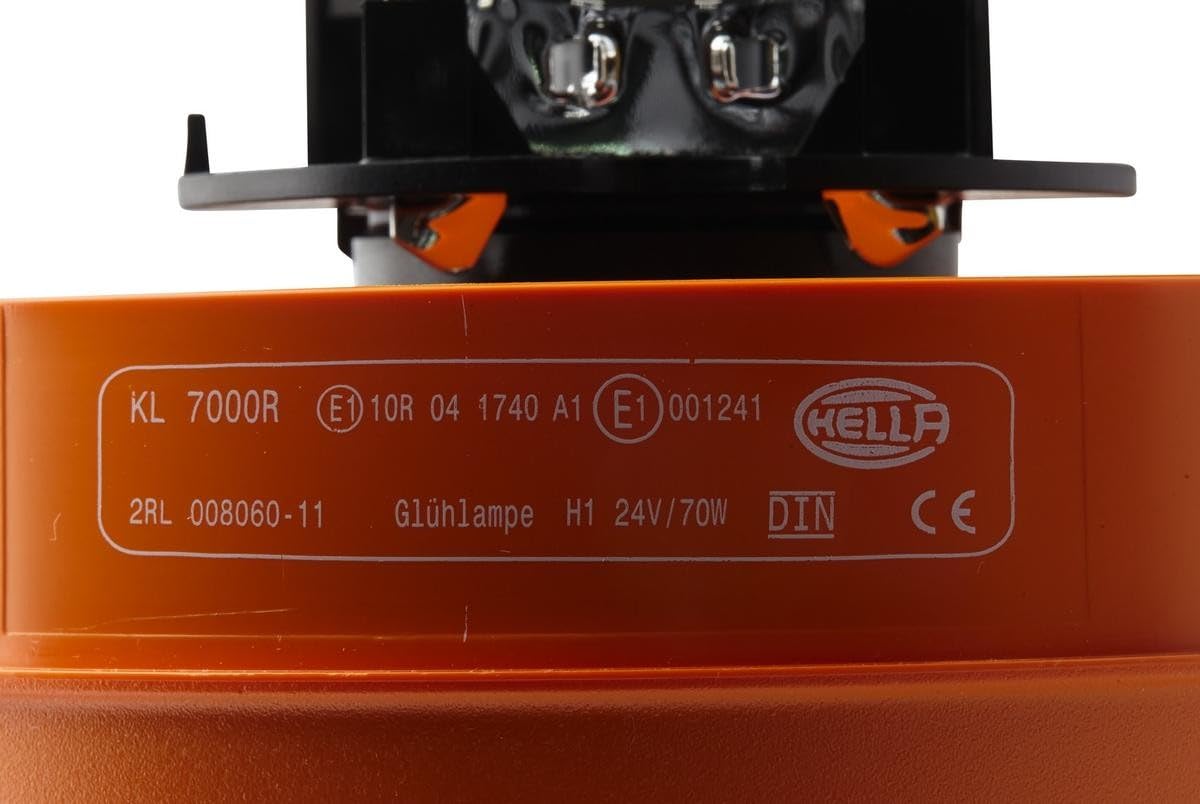HELLA 2RL 008 060-111 Halogeen-Zwaailamp - KL 7000 - 24V - Geel - Pijp aansluiting