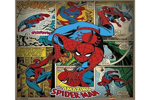 Pyramid International Spider-Man Retro Marvel Comics Mini Poster Plastique/Verre Multicolore 40 x 50 x 1,3 cm