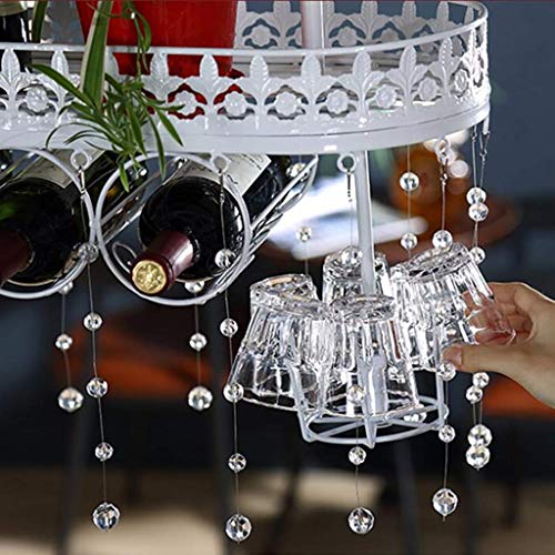 Wine rack de pared 100cm con estante para botellas y copas 6