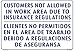 CUSTOMERS NOT ALLOWED IN WORK AREA DUE TO INSURANCE REGULATIONS (English/Spansh) 14x20 Heavy Duty Plastic Sign