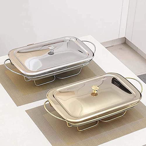 MNSSRN Isolierte Glaswaren Grill-Fischofen, Buffet-Wärmer, Edelstahl mit Deckel und Ofen Glas-Heizplatte… – Bild 6