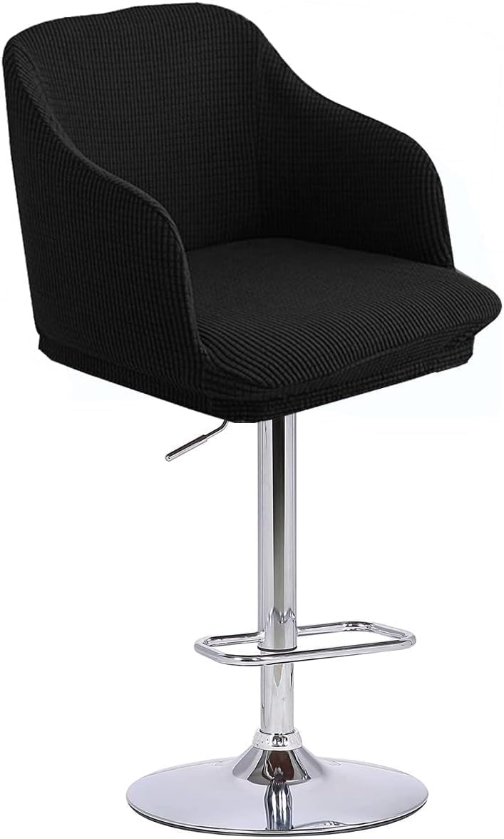 Bar Stool Scandinavian Curved Covers with Armrests Set of 2/4/1 Stretchable High Chair Cushions for Kitchen/Counter