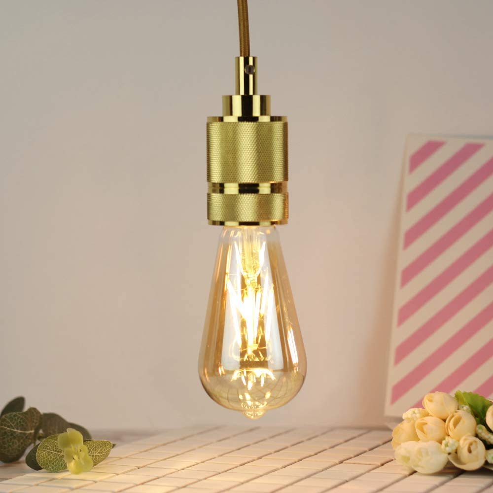 Edison Vintage Glühbirne, Edison LED Lampe Warmweiß E27 4W ST64 Retro Glühbirne Vintage E27 Led Vintage Ideal für Nostalgie und Retro Beleuchtung im Familie Hotel Bar usw - 6 Stück